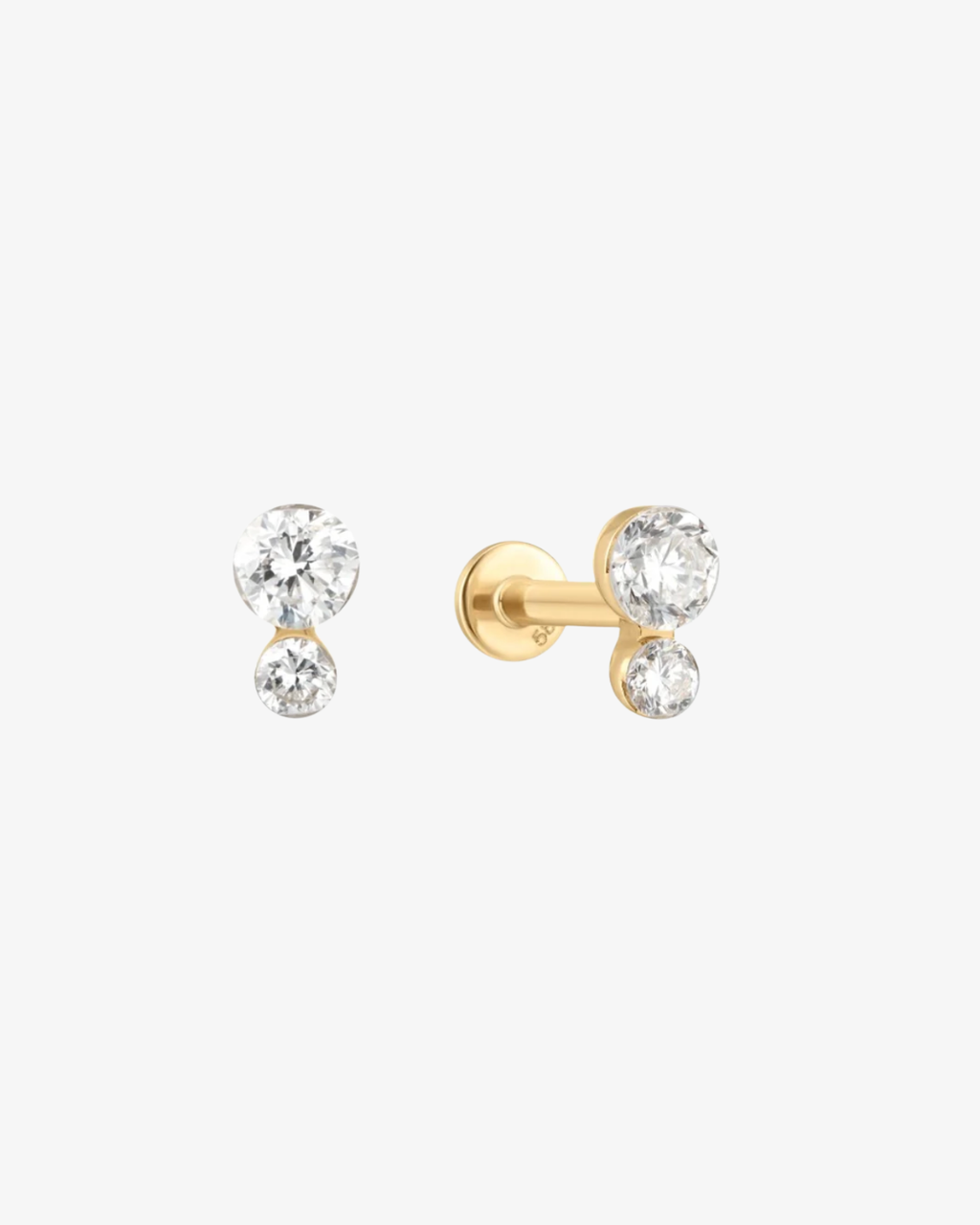 Duo Bezel Flatback Earring