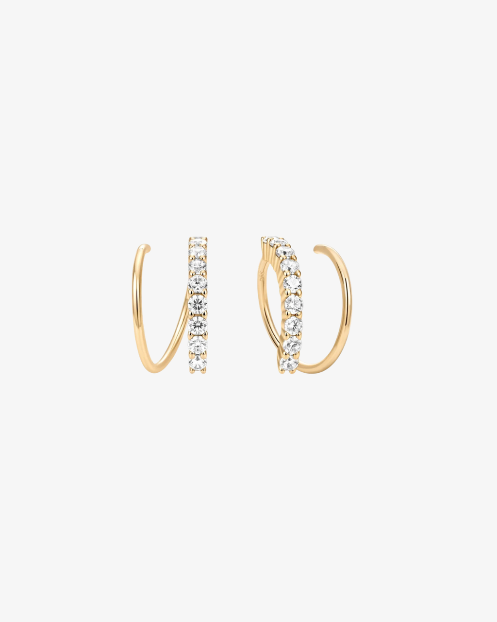Double Fil Diamond Earrings