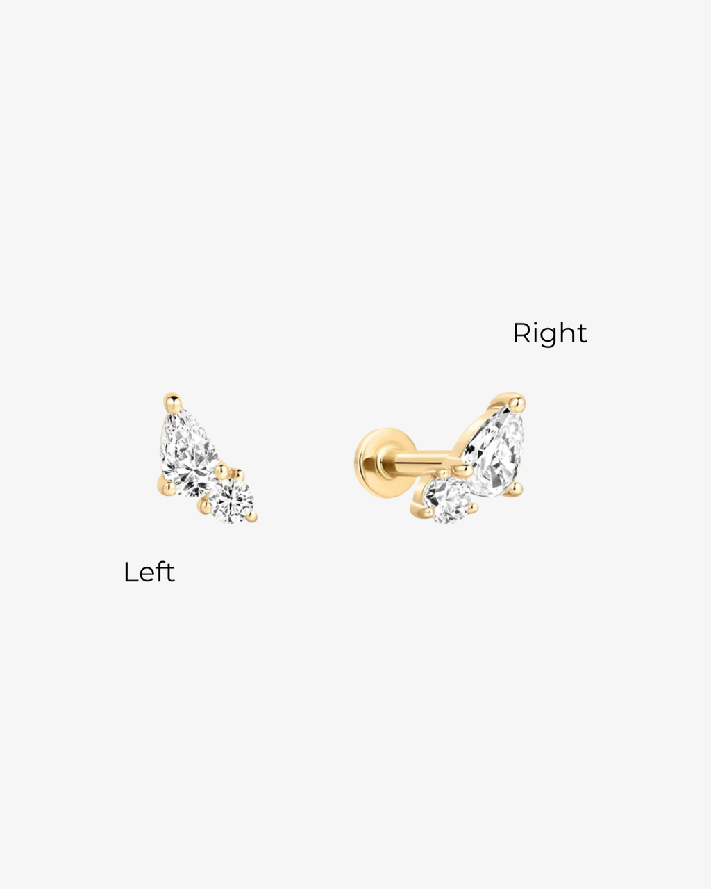 Duo Pear Flatback Earring