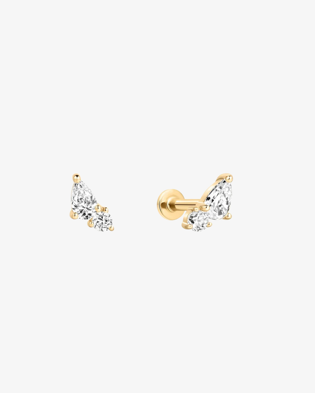 Duo Pear Flatback Earring