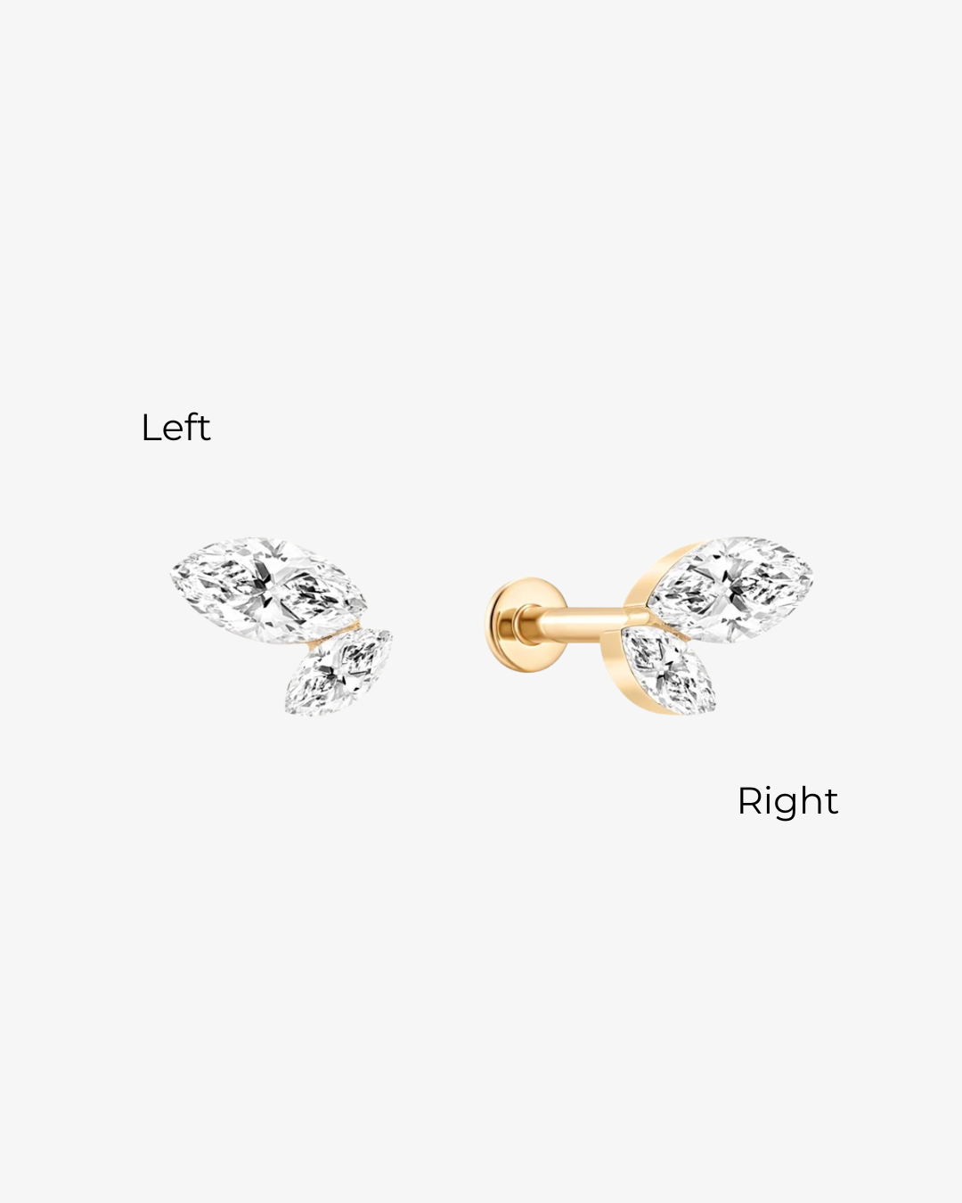 Duo Marquise Flatback Earring