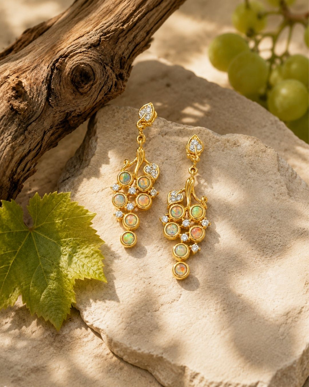 Grappe Opal Earrings