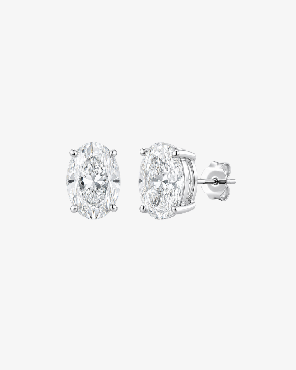2ct Each Classic Oval Diamond Stud Earring