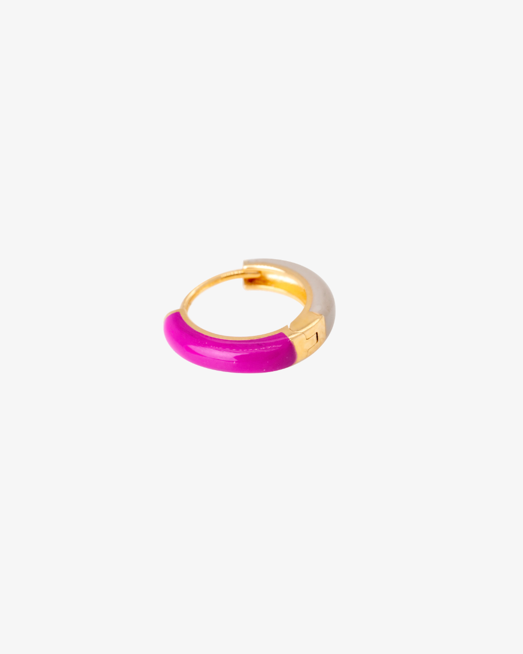 Medium Enamel Huggie Earring