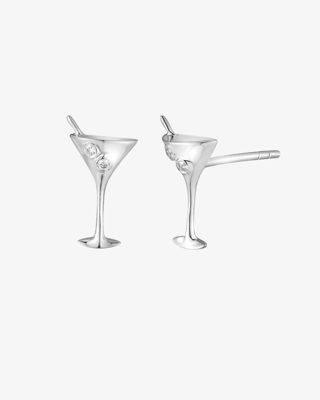 Gold Martini Stud Earring