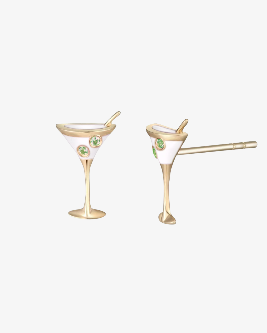 Enamel Martini Stud Earring
