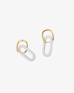Minimalist Oval Enamel Earrings