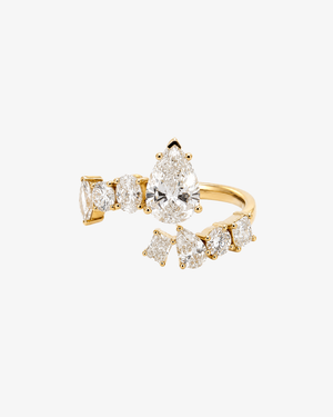 18K Gold Diamond Curve Ring