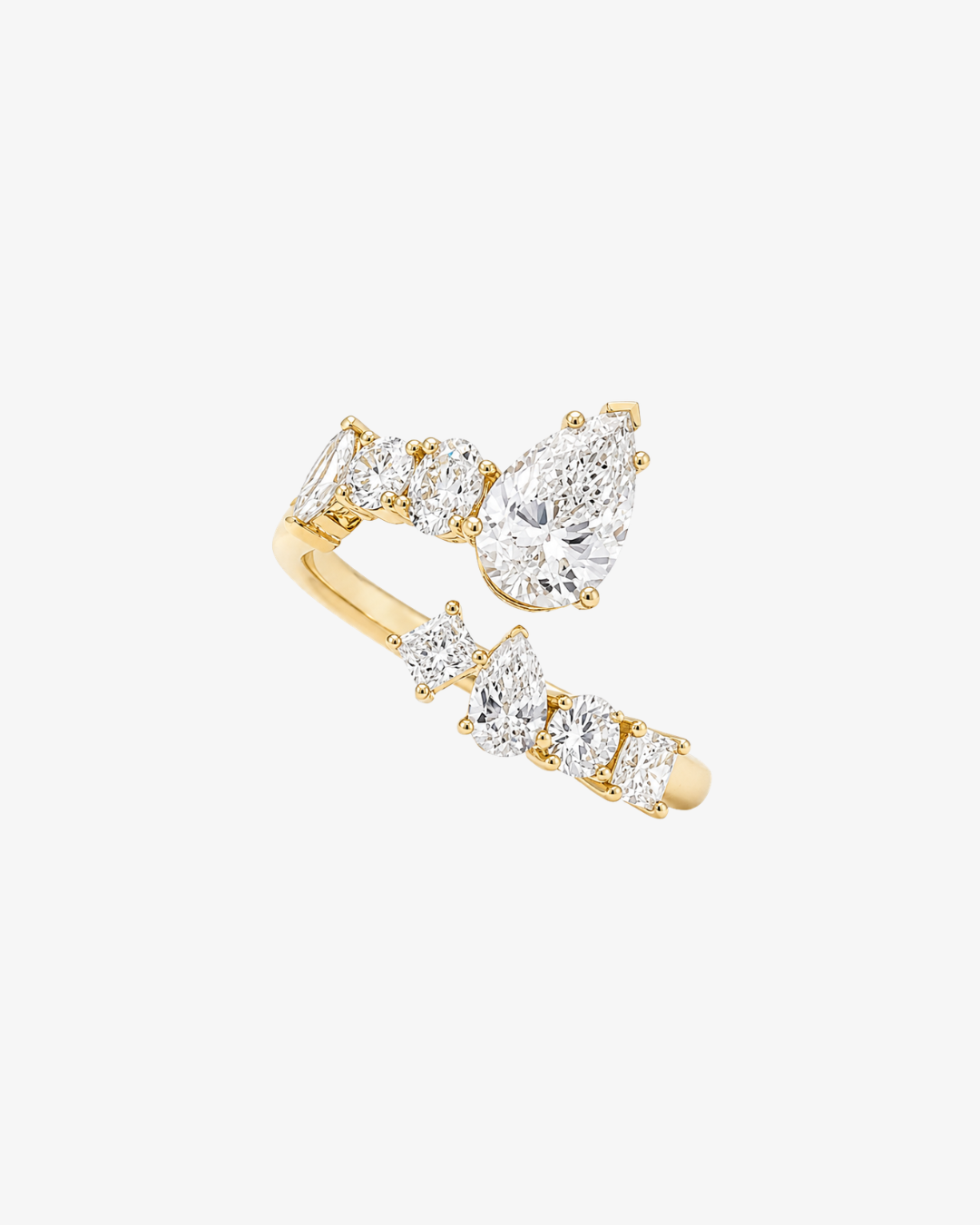 18K Gold Diamond Curve Ring