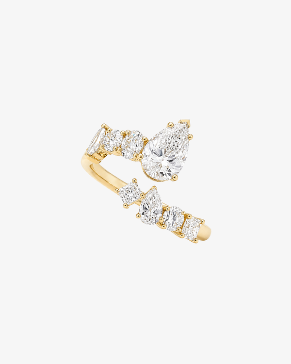 18K Gold Diamond Curve Ring