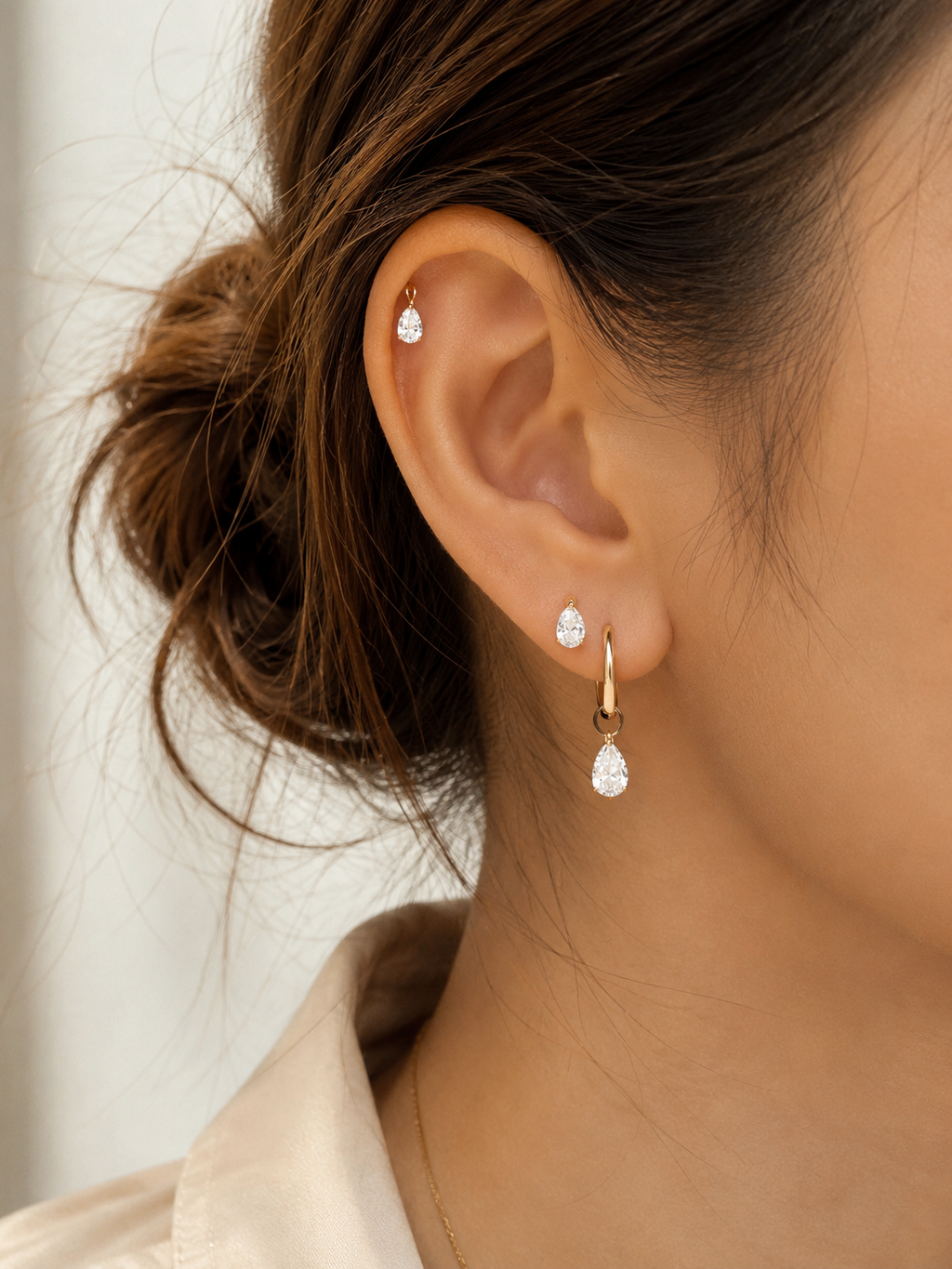 Lumina Teardrop Diamond Flatback Earring