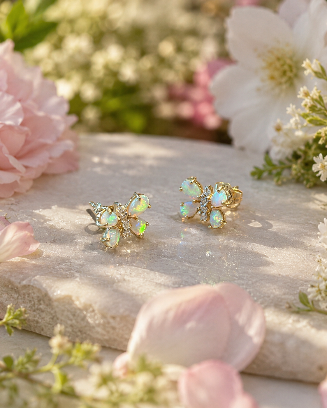 Aurora Butterfly Opal Stud Earrings