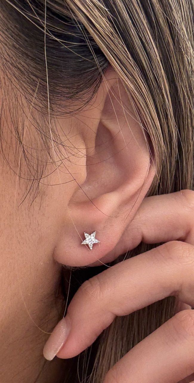 Nova Star Diamond Flatback Earring