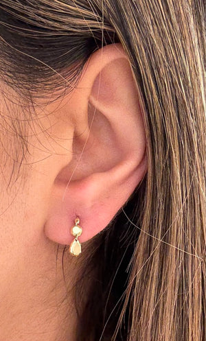 Gold Droplet Flatback Earring