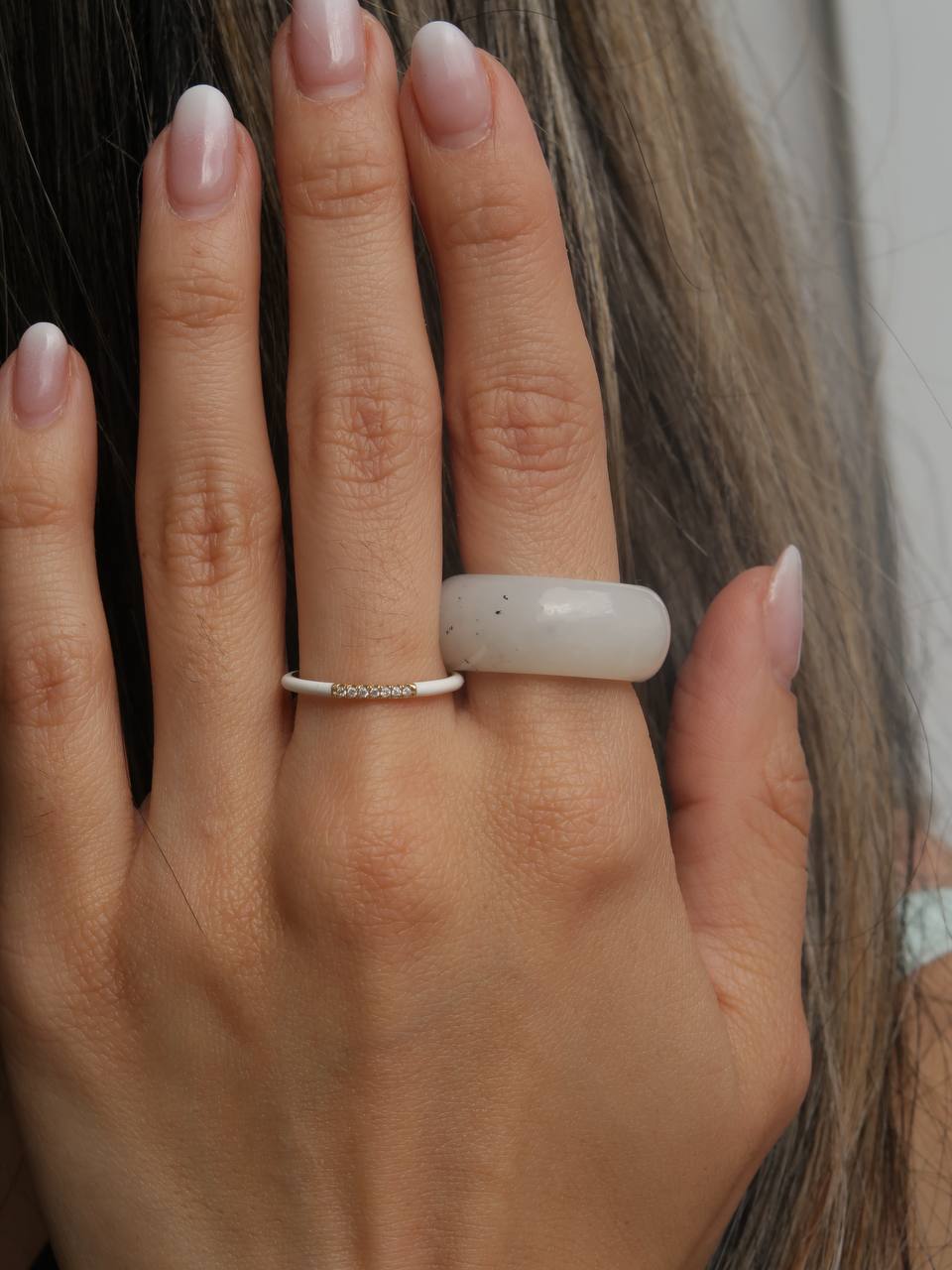 Cream Jade Ring