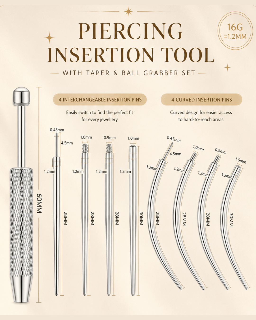 VUOI FlatBack Earring Insertion Tool Kit