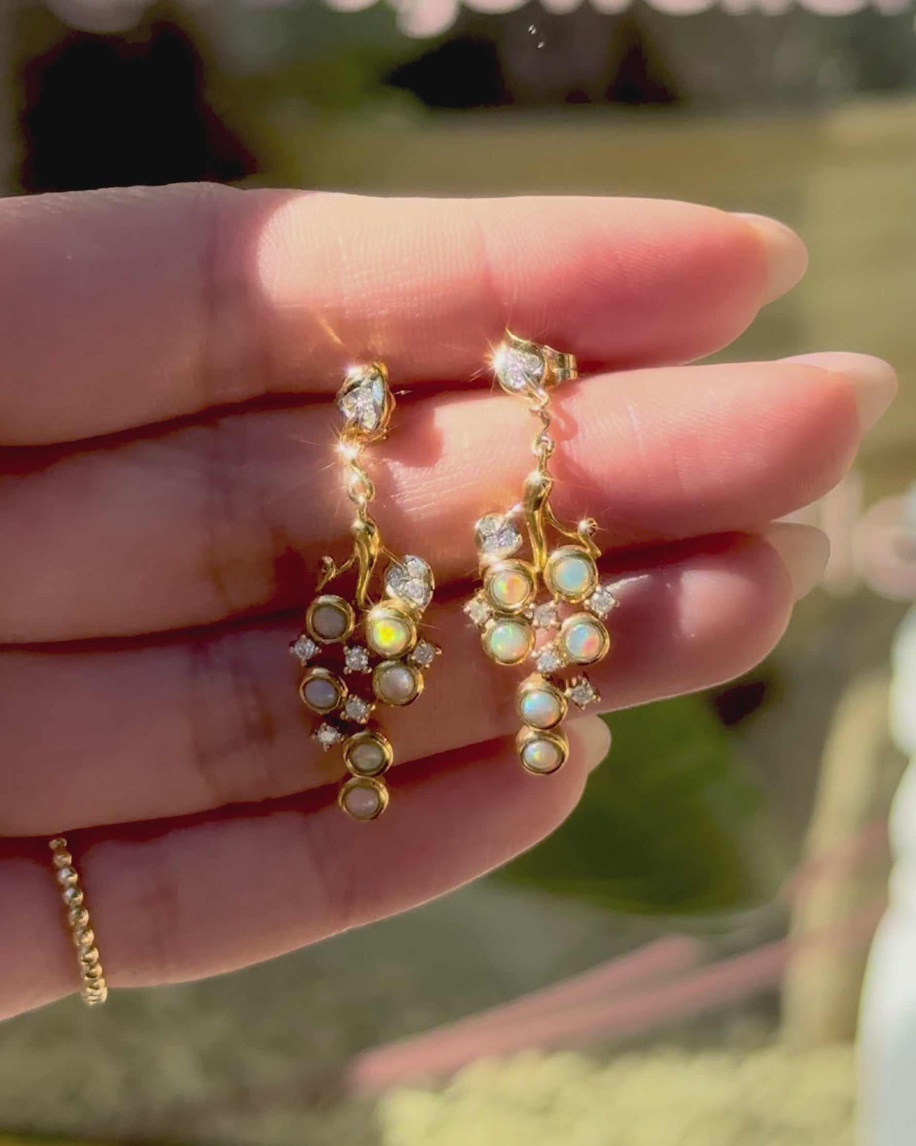 Grappe Opal Earrings