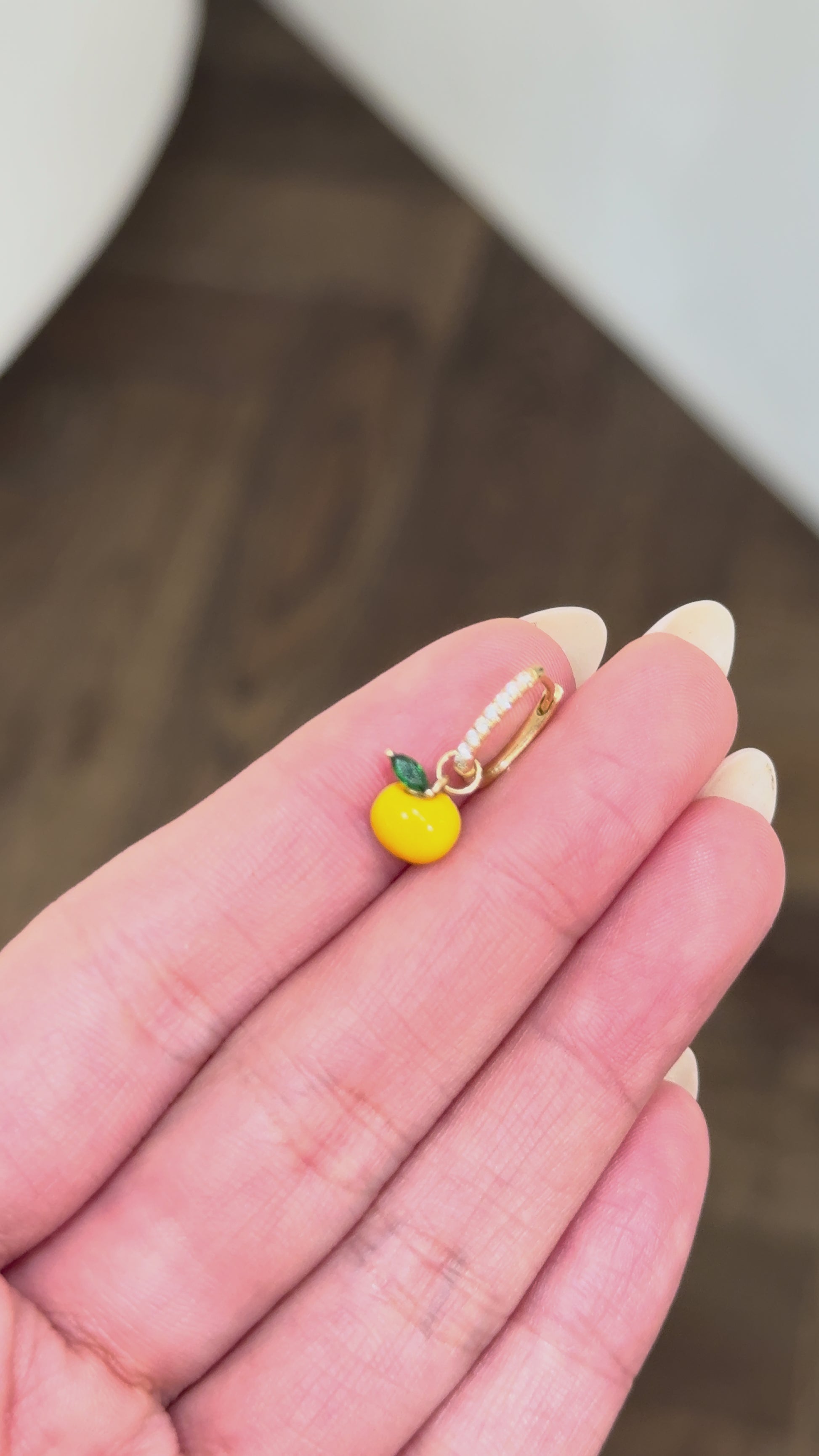Orange Huggie Earring