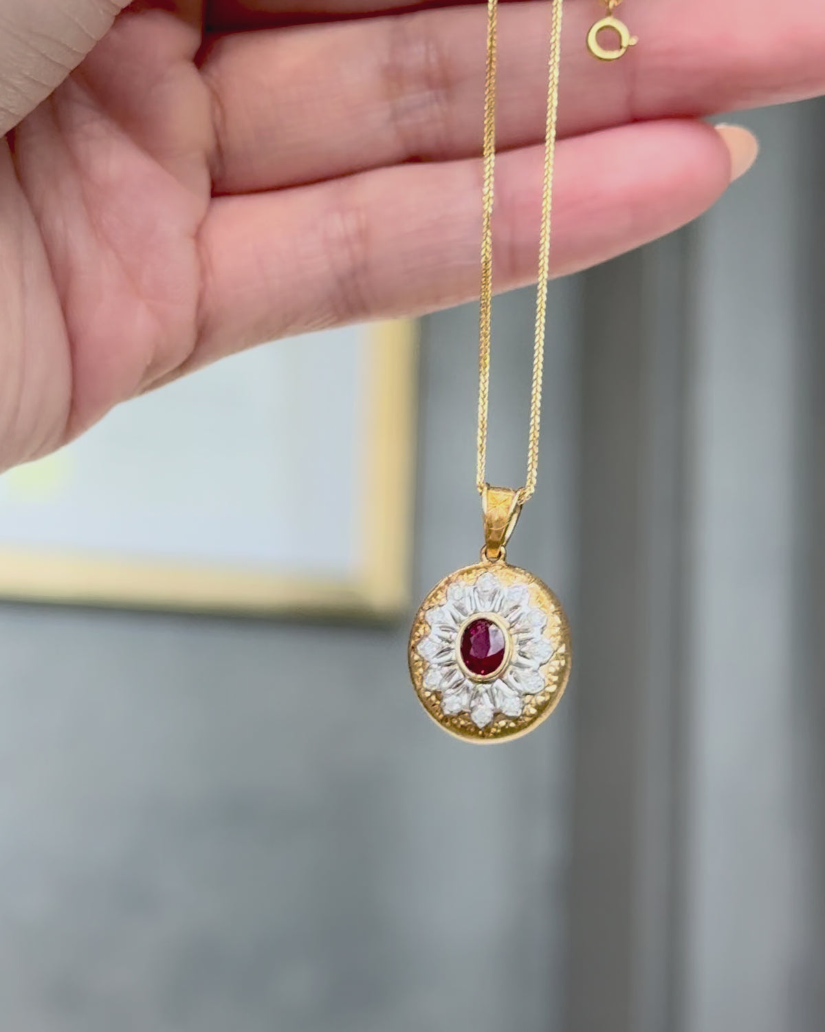 Rosace Ruby Pendant