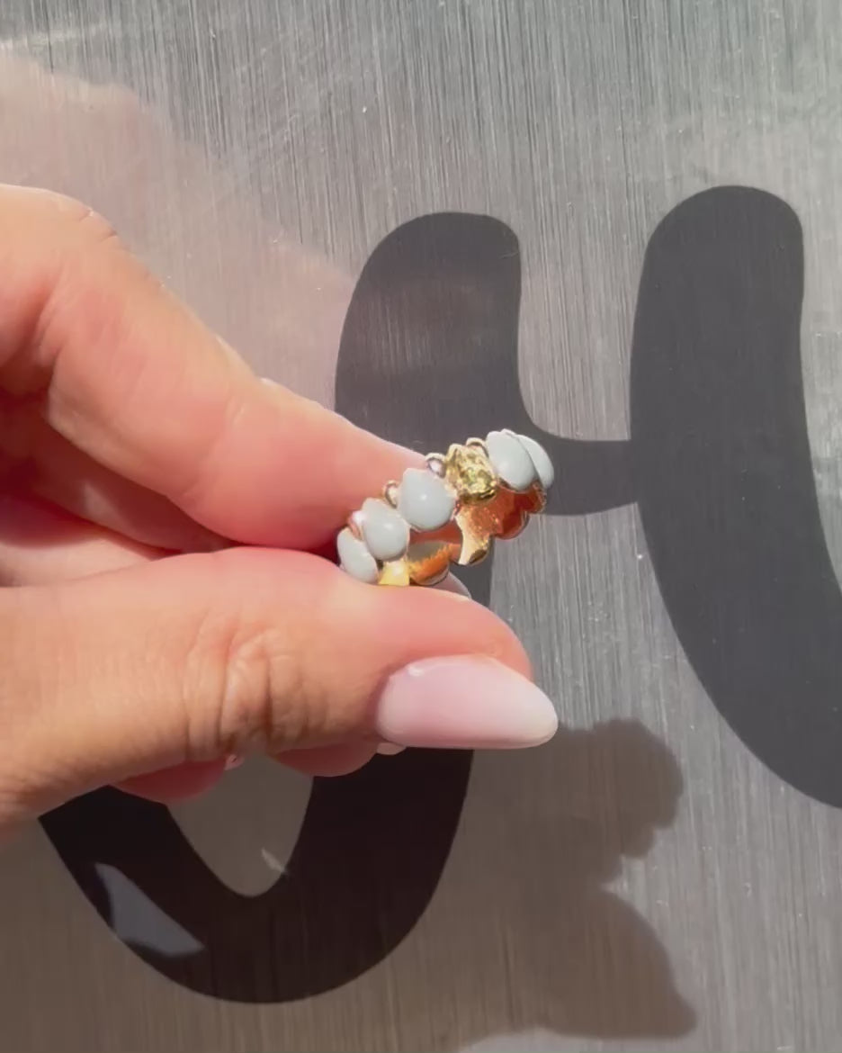 Raincloud Enamel Ring