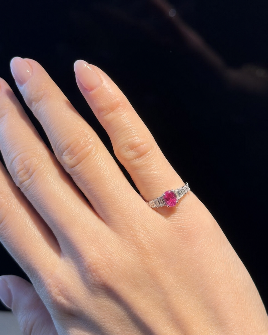 Rouge Baguette Ring