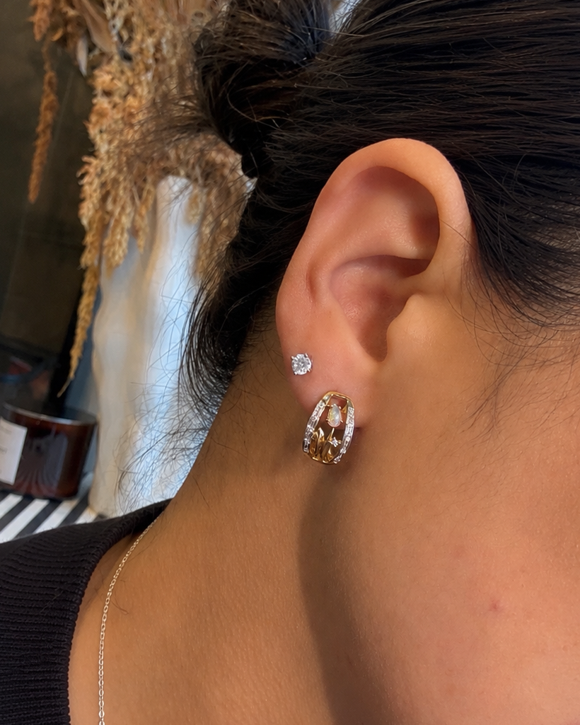 Tulipe Opal Hoop Earrings
